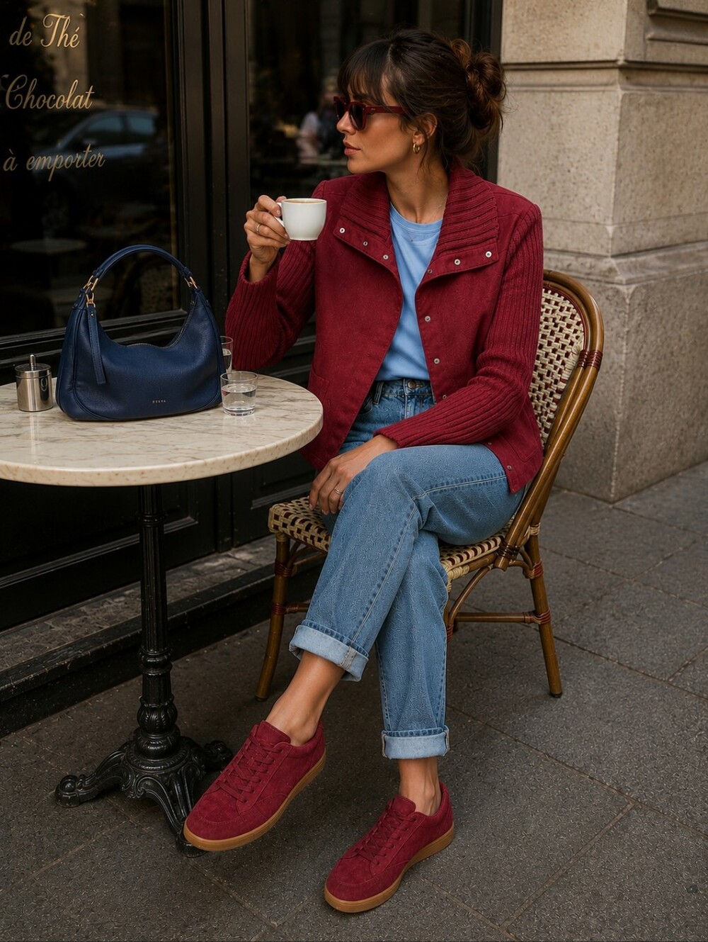 Berry Suede Knit Jacket | Soft Spring Layer | Lightweight | Size M